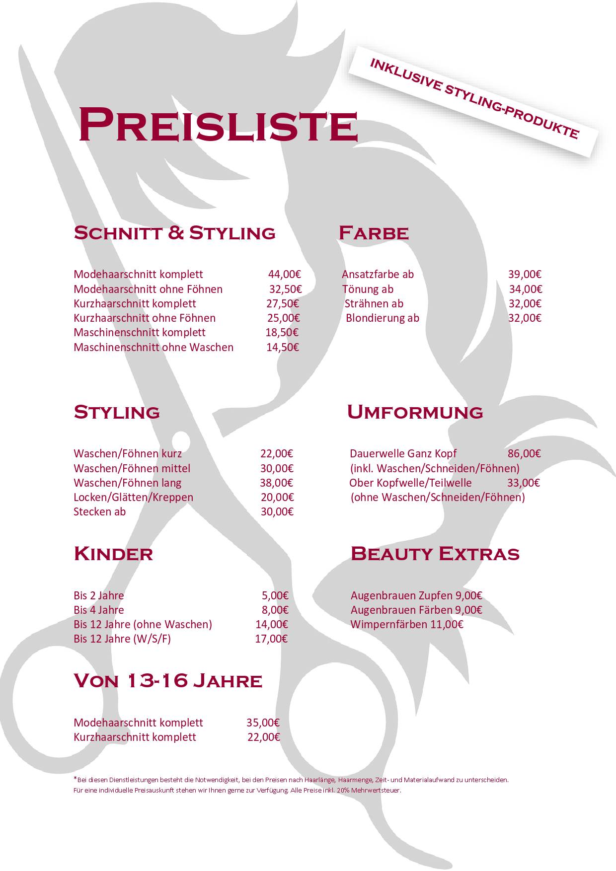 Preisliste